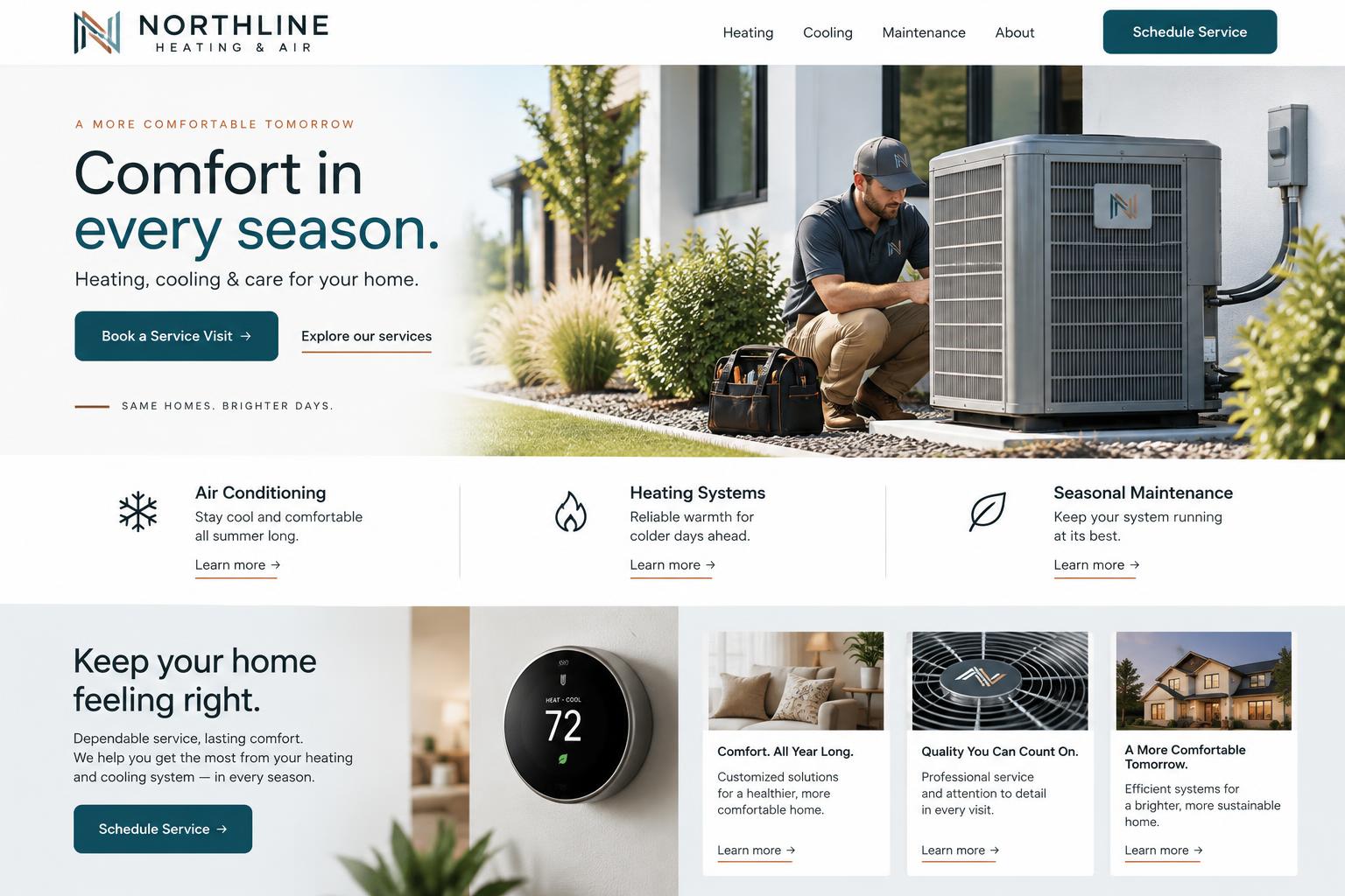 Heating & cooling sample website design