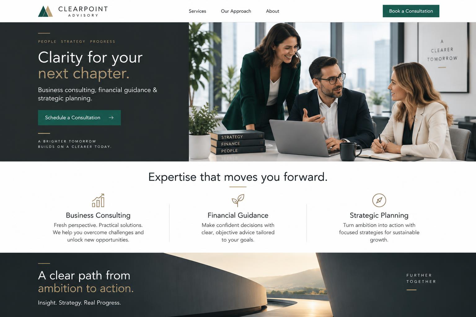 Professional services sample website design